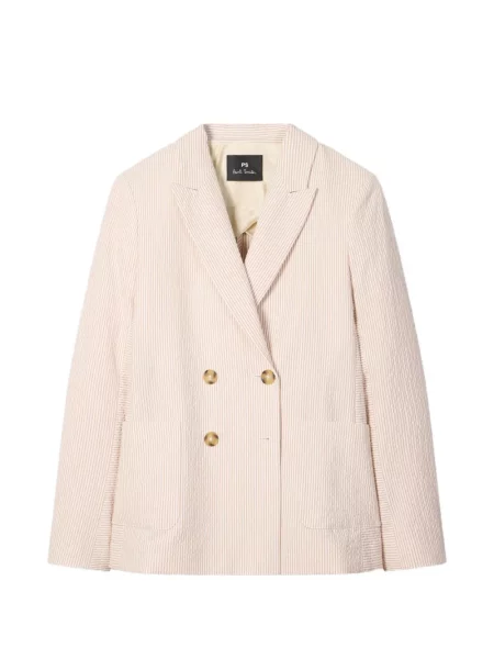 Marynarka Ps Paul Smith w paski dwurzędowa biała