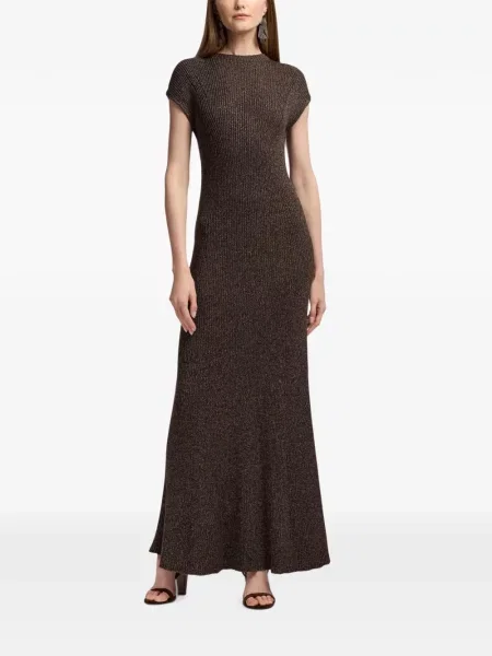 Rochie maxi Ralph Lauren Collection tricotate maro