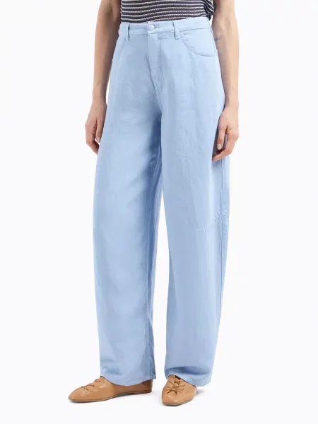 Широкі джинси Emporio Armani ліоцелл блакитний