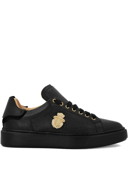 Bőr sneaker Billionaire autogrammal fekete