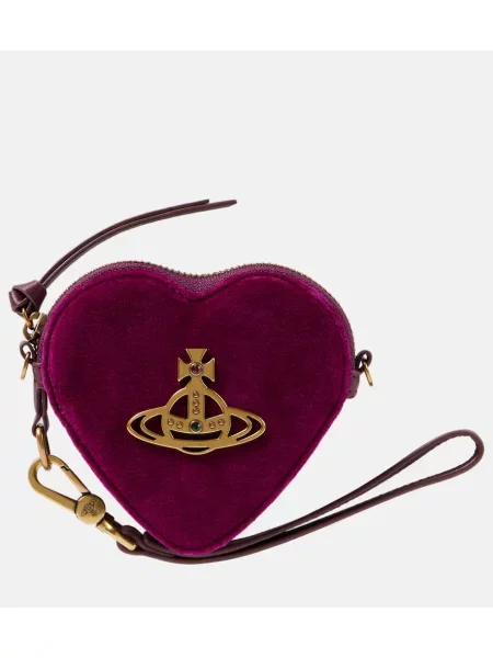 Novčanik Vivienne Westwood od samta s uzorkom srca ljubičasta