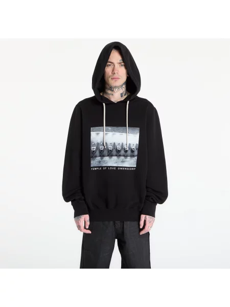 Sweatshirt Rick Owens DRKSHDW Oversized Hoodie Black/ Milk L črna