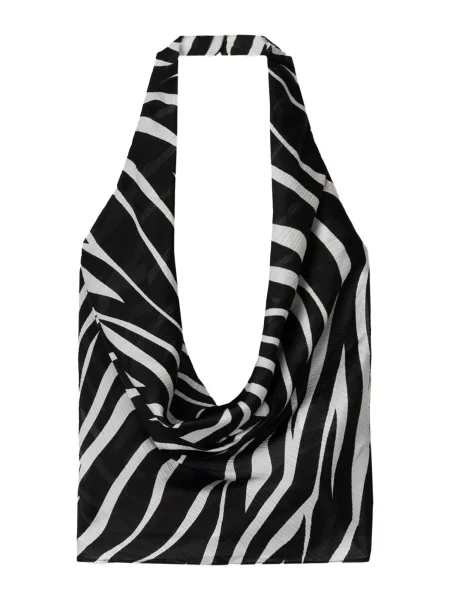 Bershka Top črna bela