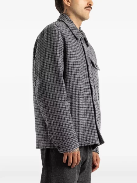 Geacă cămașă Moncler în carouri gri