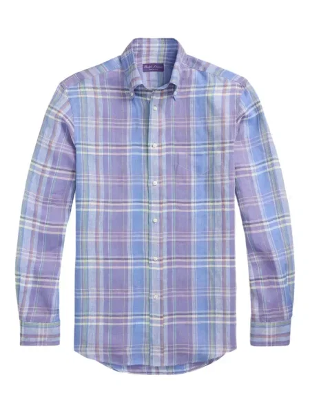 Cămașă Ralph Lauren Purple Label în carouri albastru