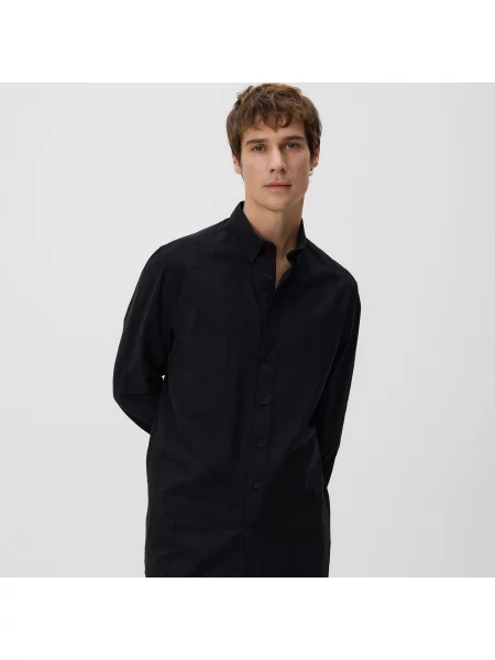 Reserved Košile regular fit z egyptské bavlny černý