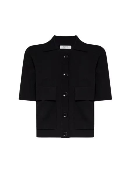 Krótka koszula Alpha Studio z krótkim rękawem czarna