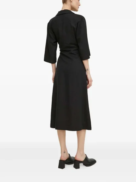 Rochie midi Samsøe Samsøe până la genunchi de costum negru