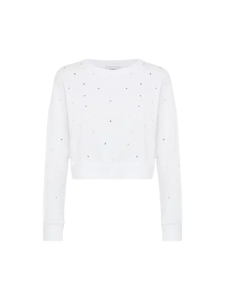 Bluza Alpha Studio z długim rękawem o krotszym kroju biała