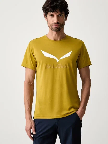Salewa T-shirt trekkingowy Solidlogo Dry żółta