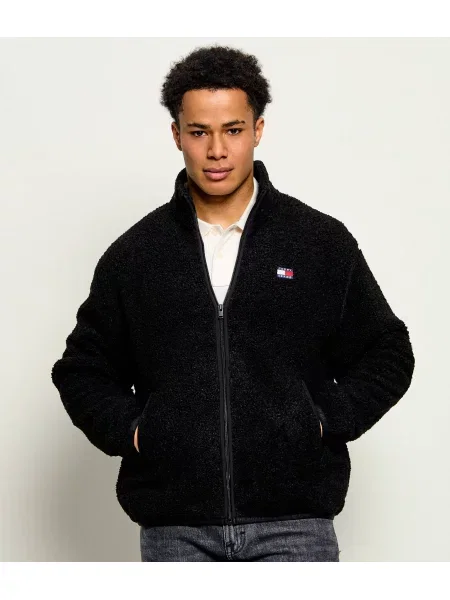Tommy Jeans Din fleece hanorac | Relaxed fit negru