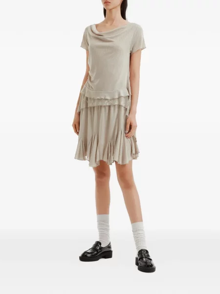 Rochie mini Tout A Coup cu volane din dantelă