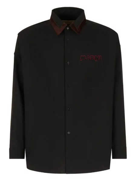 Кадифена риза Marni черно