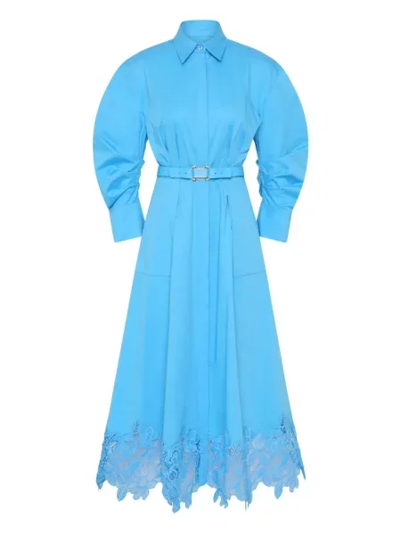 Rochie tip cămașă Rebecca Vallance din dantelă până la genunchi de costum albastru