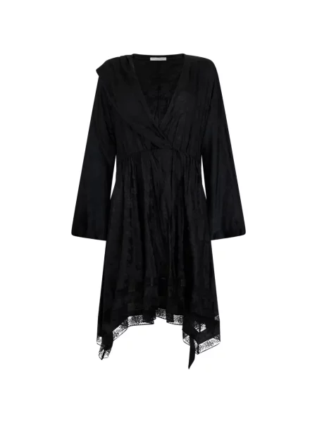 Rochie midi Philosophy Di Lorenzo Serafini cu model floral cu decolteu în V până la genunchi negru