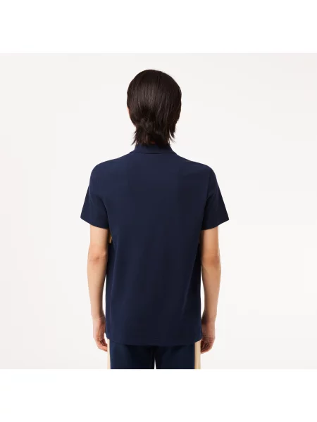 Lacoste Koszulka Polo Z Blokadą Koloru Regular Fit granatowa