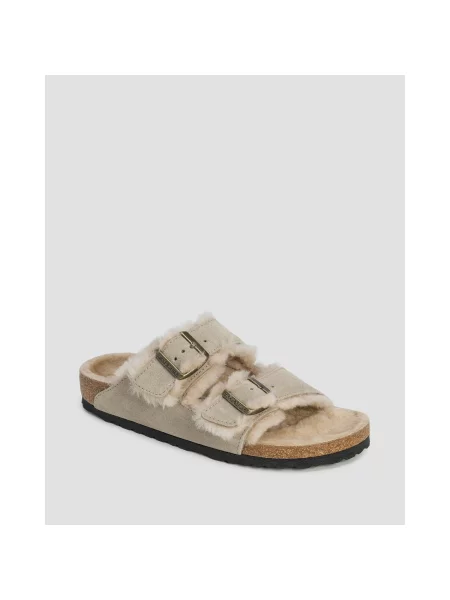Sneakers Birkenstock Arizona Shearling Suede Leather/ Fur Taupe EUR 36 bej