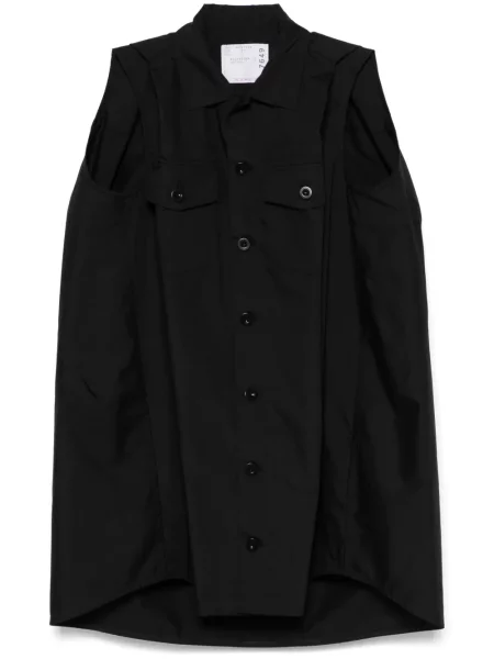 Rochie mini Sacai fără mâneci de costum negru