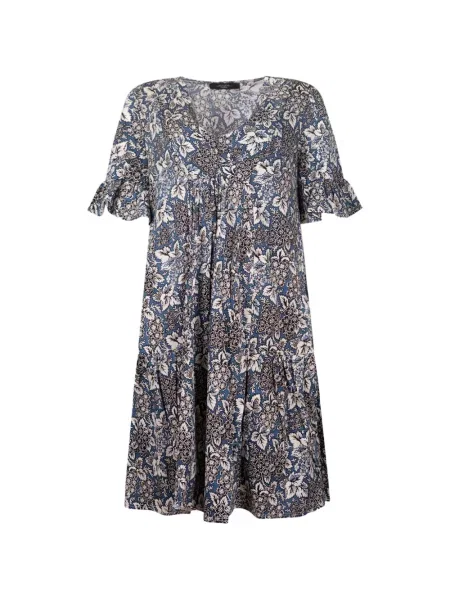 Rochie midi Weekend Max Mara cu model floral cu imagine până la genunchi albastru