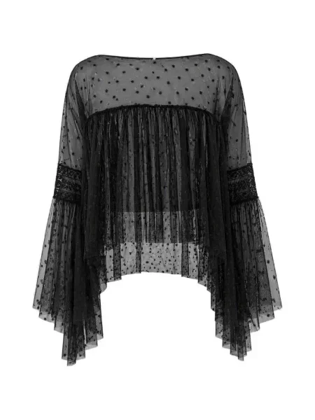 Bluză Alberta Ferretti cu imagine evazată negru