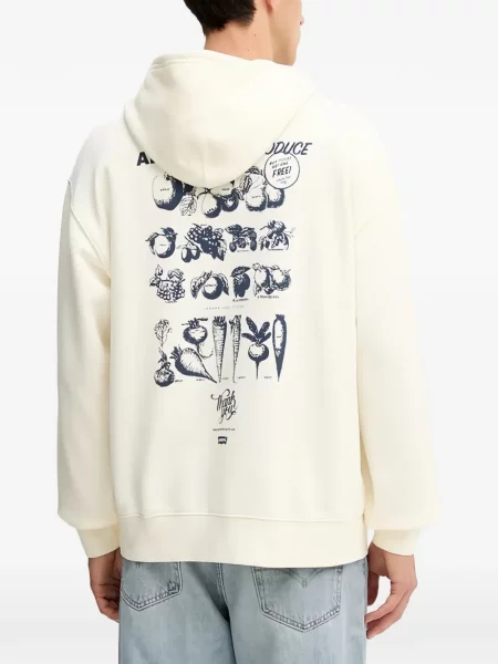 Pulover Levi's® cu autograf cu cordon cu 5 buzunare alb