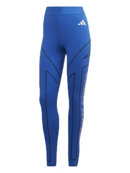 Leggings Adidas cu dungi cu imagine alergare negru