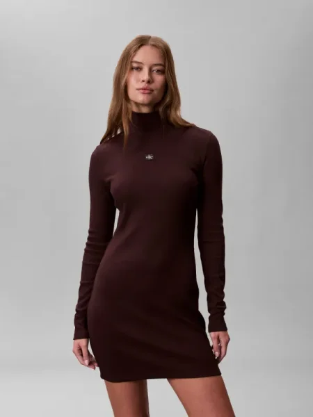 Calvin Klein Jeans Rochie tricotat ciclam maro