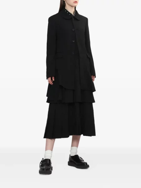 Cu peplum palton Black Comme Des Garçons negru