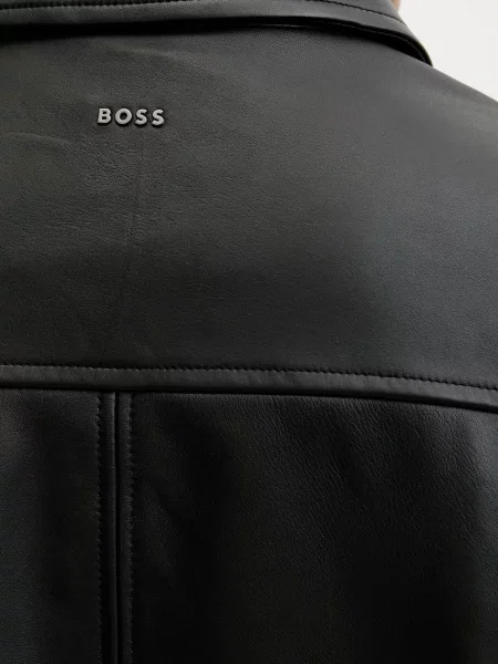 Кожаная куртка Boss Orange оранжевая