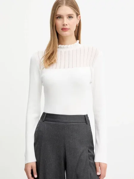 Morgan pulover light cu turtleneck MSNOWI alb