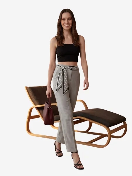 My fashion Kalhoty s puky Hose světle šedá
