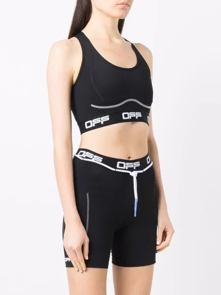 Decupat top Off-white cu autograf alb