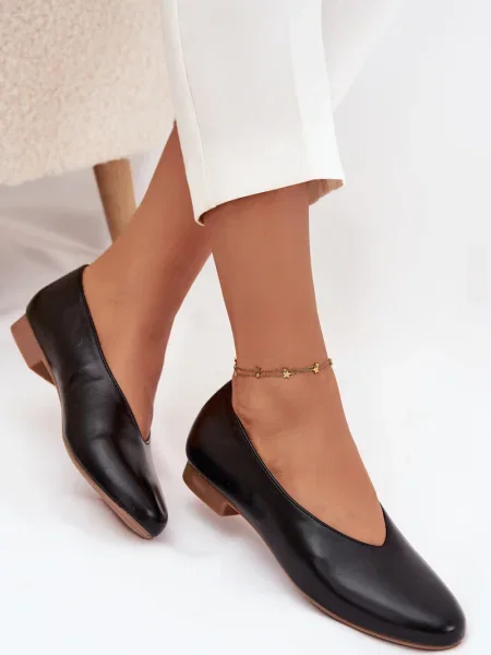 Кожени балеринки Boto с нисък ток черно