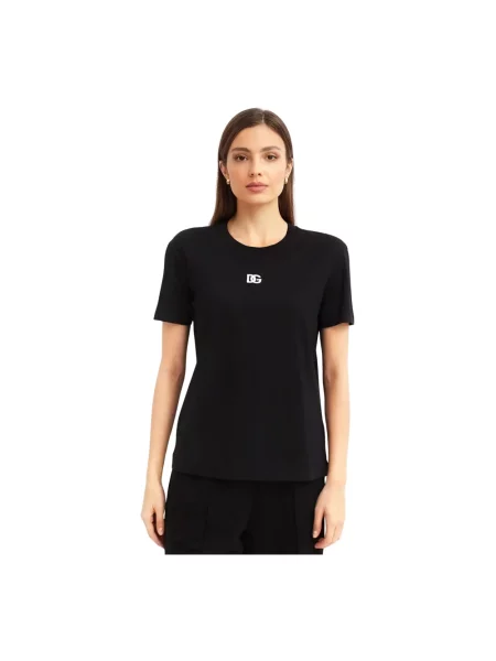Koszulka Dolce And Gabbana z dżerseju z logo czarna