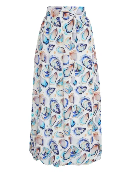 Fustă Brigitte cu imagine alb