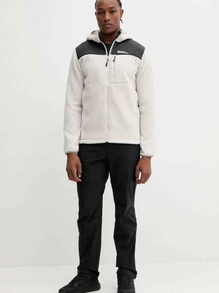 Спортивна кофта Jack Wolfskin KAMMWEG PILE з капюшоном однотонна бежевий