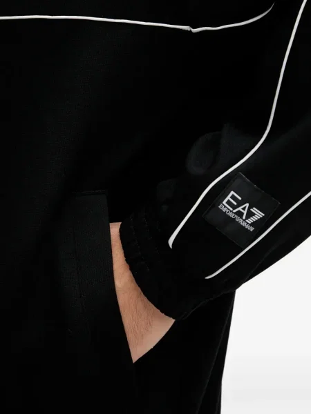 Geacă Ea7 Emporio Armani cu dungi negru