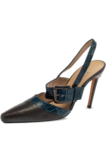 Pantofi cu toc Manolo Blahnik slingback albastru