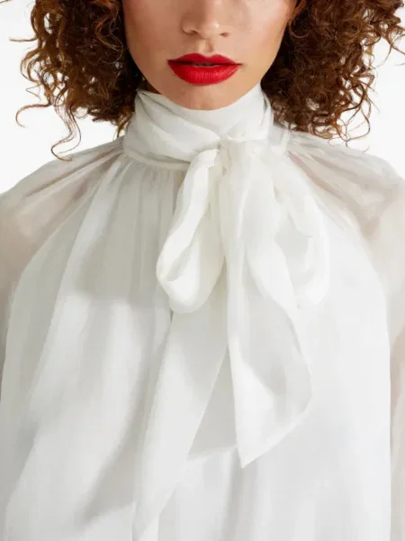 Блуза Temperley London с волани бяло