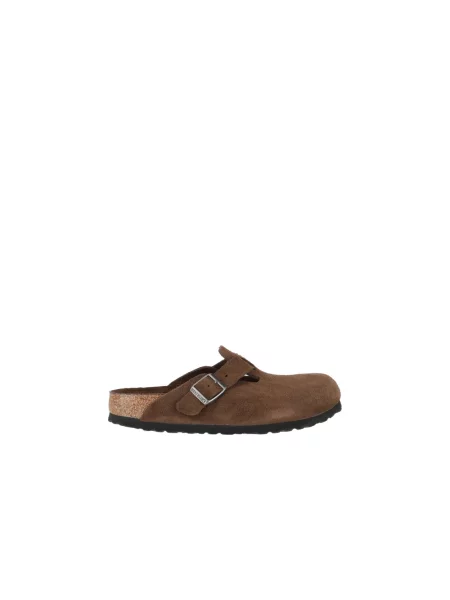 Klapki Birkenstock skórzane brązowe