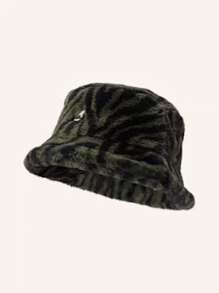 Kangol Klobouk Bucket Hat Z Umělé Kožešiny tmavě zelená zelená