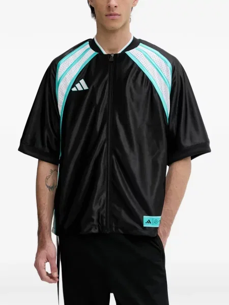 Tricou Adidas cu imagine plasă cu dungi negru