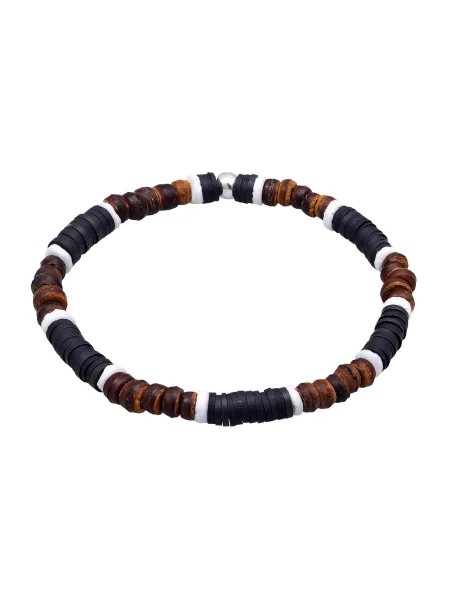 KUZZOI Náramok hnedá / čierna biela