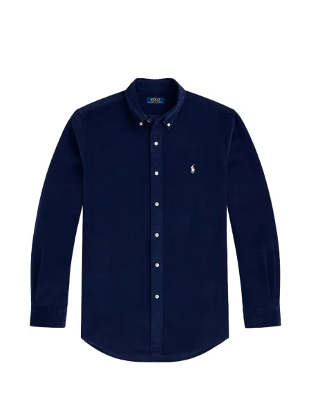 Cămașă Lauren Ralph Lauren de catifea cord albastru