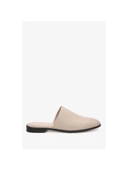 Кожаные мюли Estro бежевые