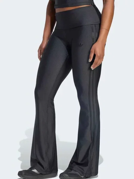 Adidas Performance pantaloni evazați flare pentru femei Originals Sport negru
