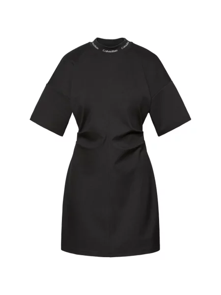 Rochie mini Calvin Klein cu autograf negru
