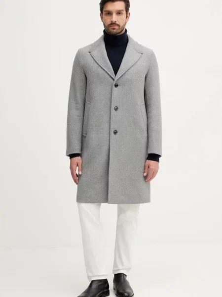 Палто с вълна Sisley сиво