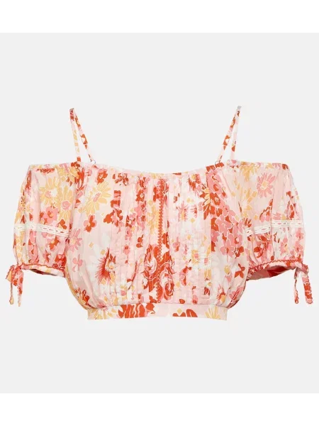Cropp top Poupette St Barth cu model floral plisat roz