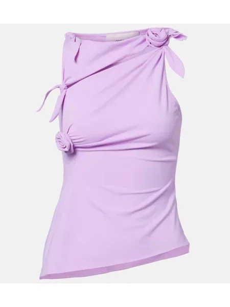 Top Coperni cu model floral din jerseu violet